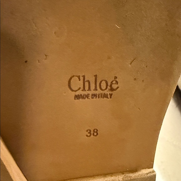 Chloe Woody Flat Mules Women's Tan Sandals Slides - Picture 10 of 10